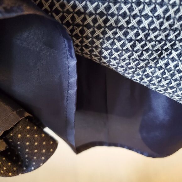 HOBBS London Blue White Polka Dot US 6 Wool Blend Pockets Business Preppy Dress - Picture 9 of 14